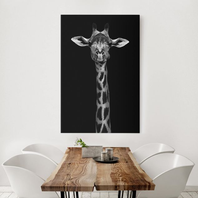 Leinwandbilder Giraffe Dunkles Giraffen Portrait