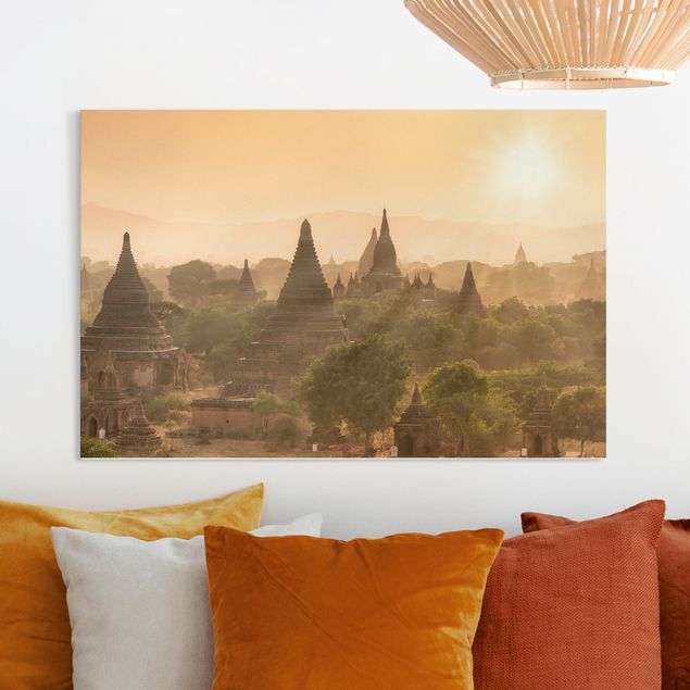 Leinwandbilder XXL Sonnenuntergang über Bagan