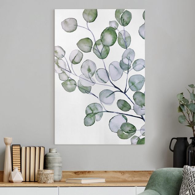 Wandbilder XXL Grünes Aquarell Eukalyptuszweig