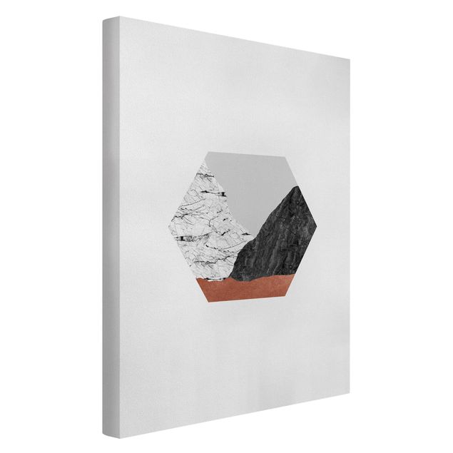 Kunstdrucke auf Leinwand Kupferberge Geometrie im Hexagon