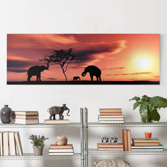 Wandbilder XXL African Elefant Family