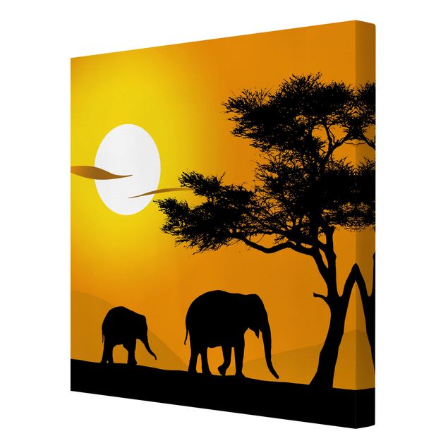 Leinwandbilder Landschaft African Elefant Walk