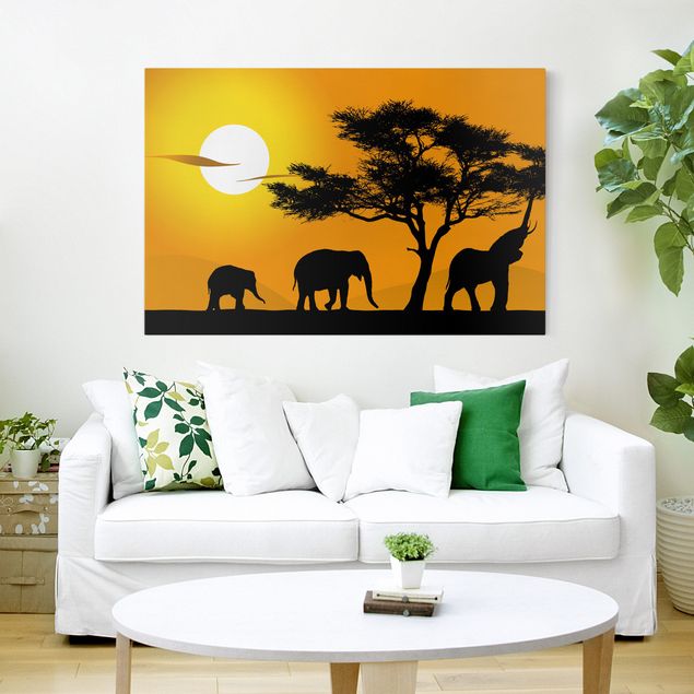 Leinwandbilder Afrika African Elefant Walk