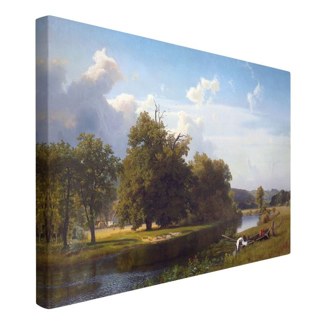 Leinwand Kunstdruck Albert Bierstadt - Flusslandschaft