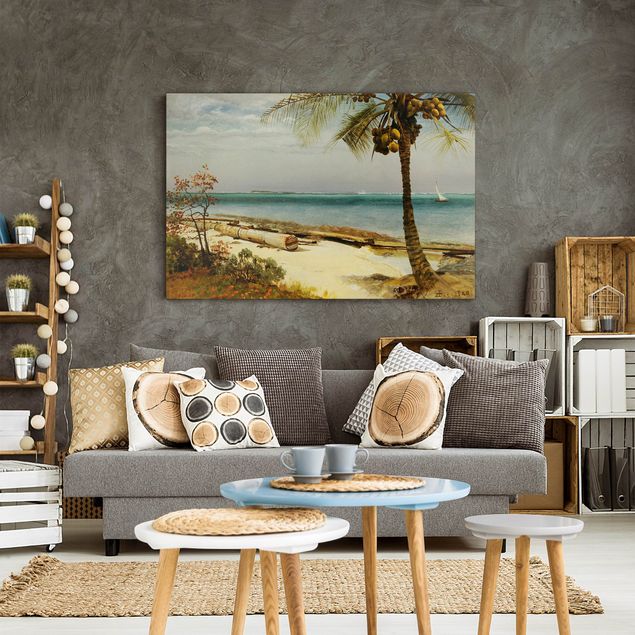 Leinwandbild Albert Bierstadt Albert Bierstadt - Küste in den Tropen