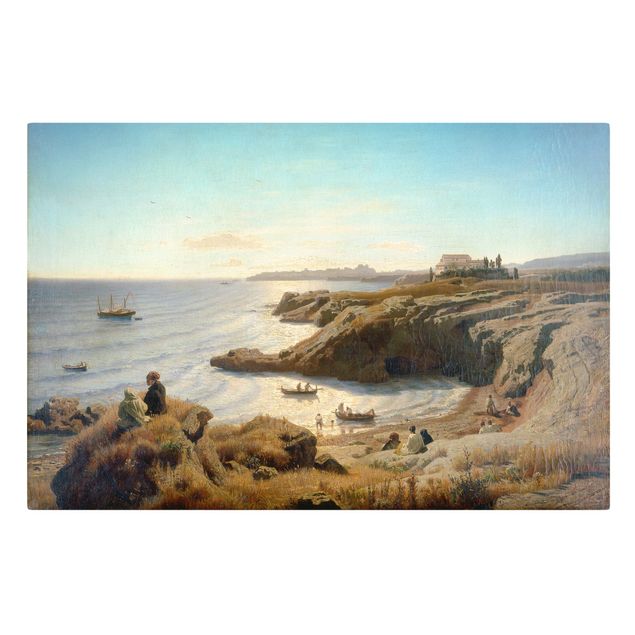 Leinwandbild Kunstdruck Andreas Achenbach - Küste bei Syrakus