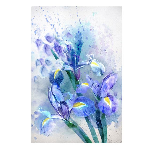 Bilder für die Wand Aquarell Blumen Iris