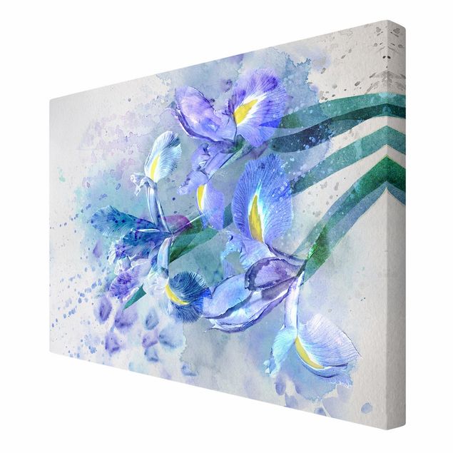 Bilder auf Leinwand Aquarell Blumen Iris