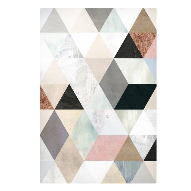 Bilder für die Wand Aquarell-Mosaik mit Dreiecken I