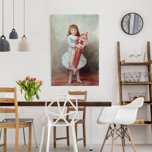 Leinwand Kunstdruck Auguste Renoir - Suzanne mit Harlekinpuppe