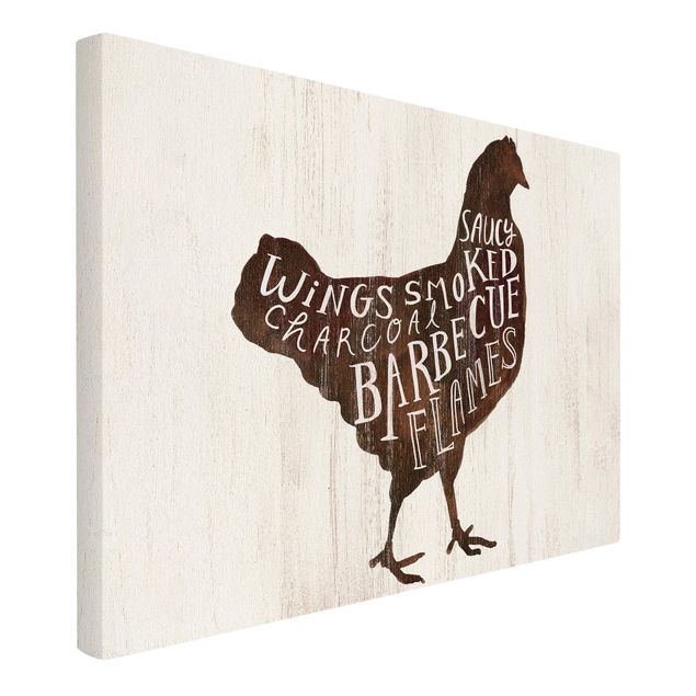 Schöne Leinwandbilder Bauernhof BBQ - Huhn