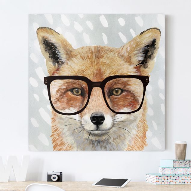 Wandbilder Tiere Bebrillte Tiere - Fuchs