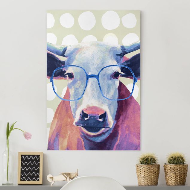 Wandbilder Tiere Bebrillte Tiere - Kuh