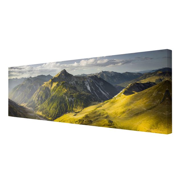 Leinwandbilder Berge und Tal der Lechtaler Alpen in Tirol