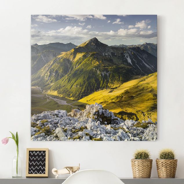 Wandbilder XXL Berge und Tal der Lechtaler Alpen in Tirol