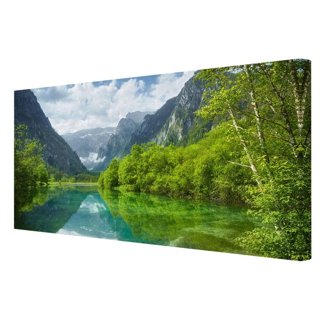 Schöne Wandbilder Bergsee mit Spiegelung