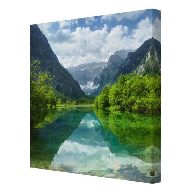 Schöne Wandbilder Bergsee mit Spiegelung