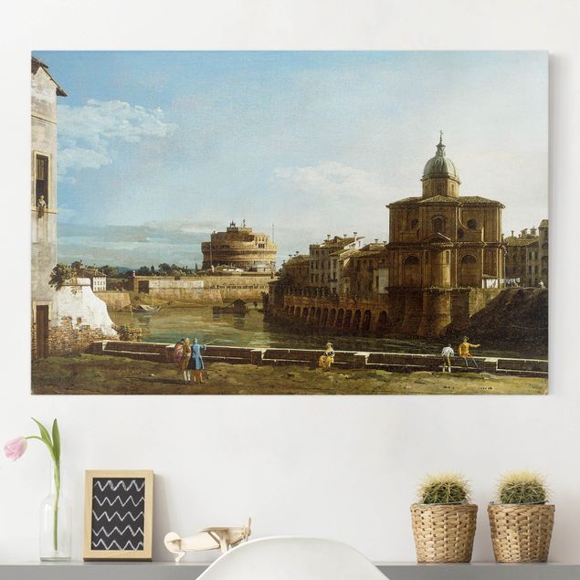 Wandbilder XXL Bernardo Bellotto - Ansicht Roms am Ufer