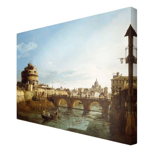 Leinwand Kunstdruck Bernardo Bellotto - Ansicht Roms in Richtung Westen
