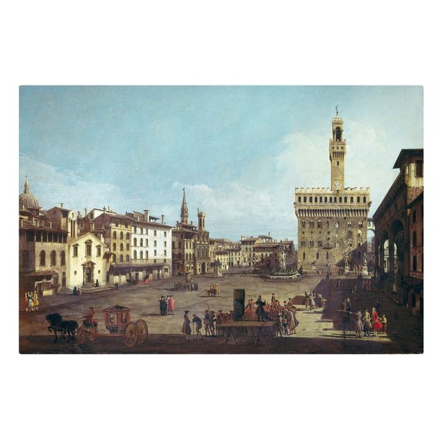 Leinwand Kunstdruck Bernardo Bellotto - Die Piazza della Signoria