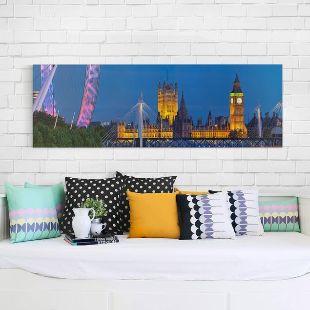 Leinwandbilder London Big Ben und Westminster Palace in London bei Nacht
