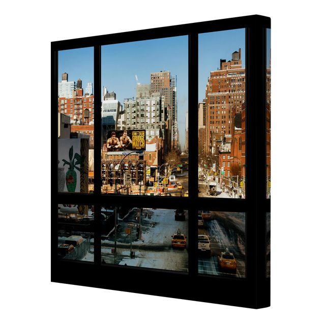 Schöne Wandbilder Blick aus Fenster auf Straße in New York