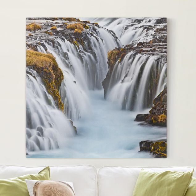 Leinwand Wasserfall Brúarfoss Wasserfall in Island