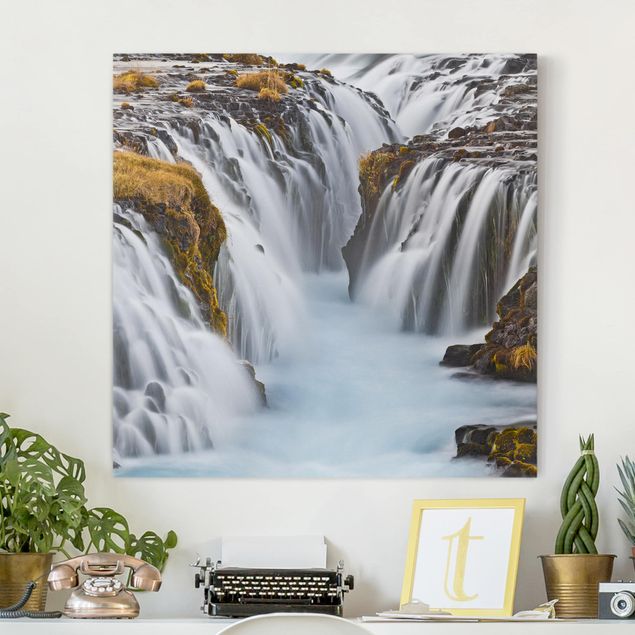 Leinwand Bilder XXL Brúarfoss Wasserfall in Island