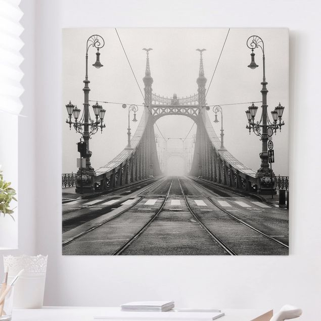 Leinwand Bilder XXL Brücke in Budapest