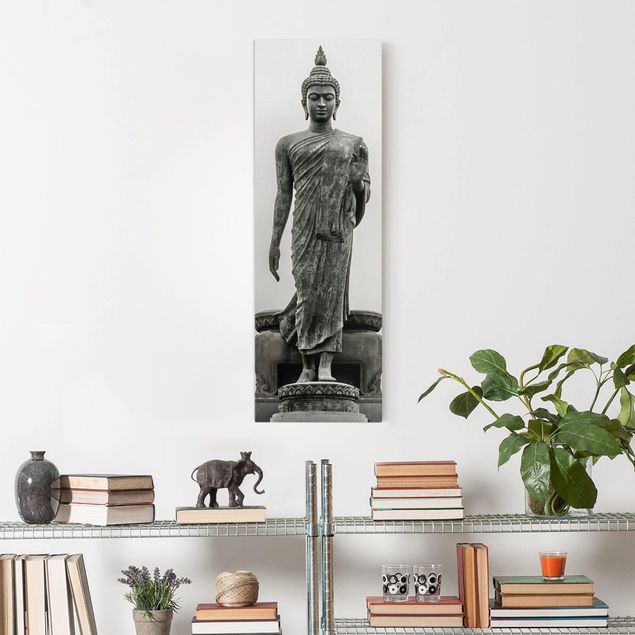 Wandbilder Schwarz-Weiß Buddha Statue