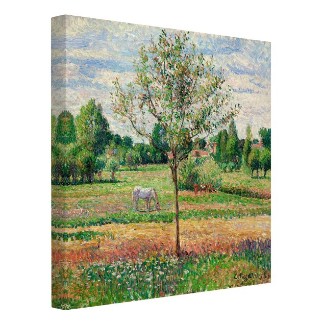 Kunstdruck Pointillismus Camille Pissarro - Wiese mit Schimmel
