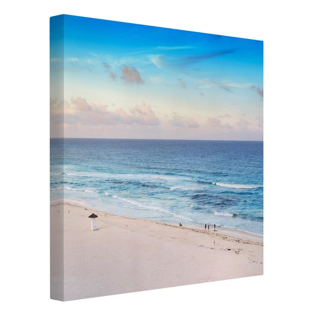Leinwandbilder Strand und Meer Cancun Ozean Sonnenuntergang