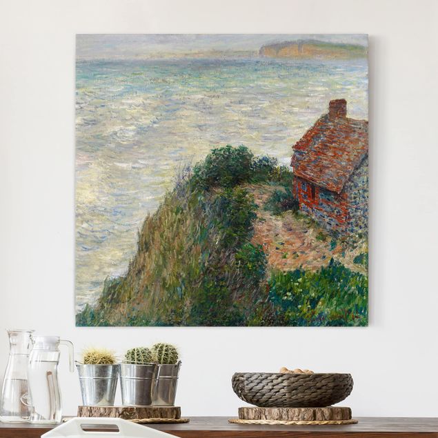 Bild auf Leinwand Claude Monet Claude Monet - Fischerhaus Petit Ailly