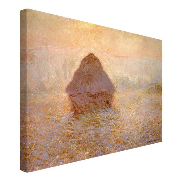 Leinwand Kunstdruck Claude Monet - Heuhaufen im Nebel