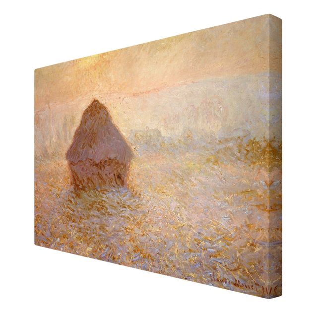 Leinwandbilder Wohnzimmer modern Claude Monet - Heuhaufen im Nebel