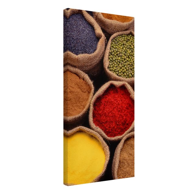 Leinwandbild - Colourful Spices - Hoch 1:2