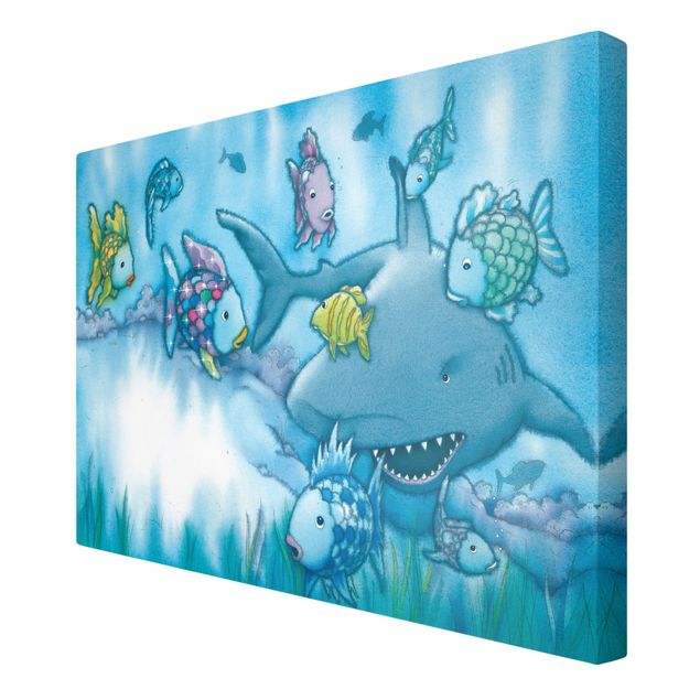 Wandbilder Tiere Der Regenbogenfisch - Hai Attacke