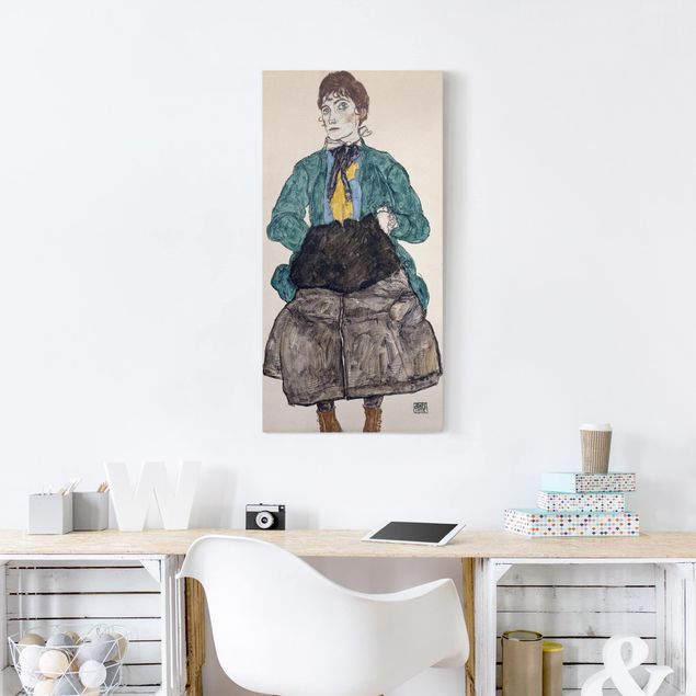 Kunstdruck Expressionismus Egon Schiele - Frau in grüner Bluse