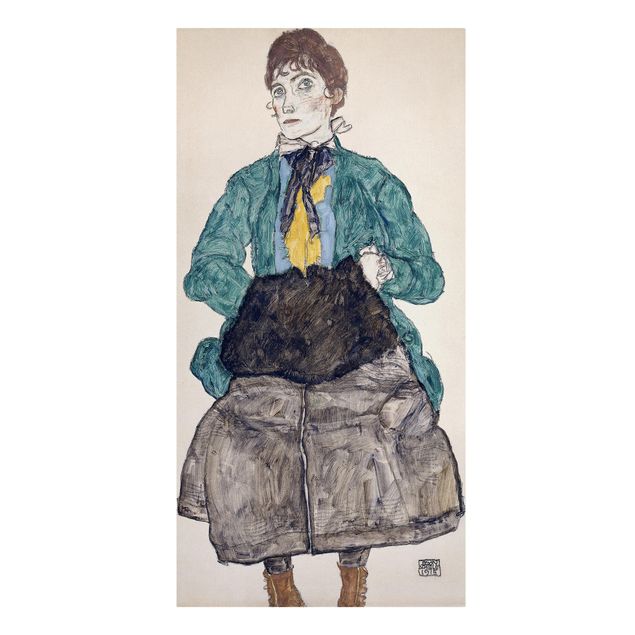 Kunstdruck Egon Schiele Egon Schiele - Frau in grüner Bluse