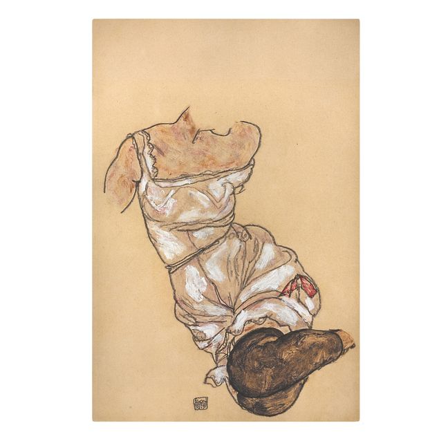 Egon Schiele Egon Schiele - Weiblicher Torso in Unterwäsche