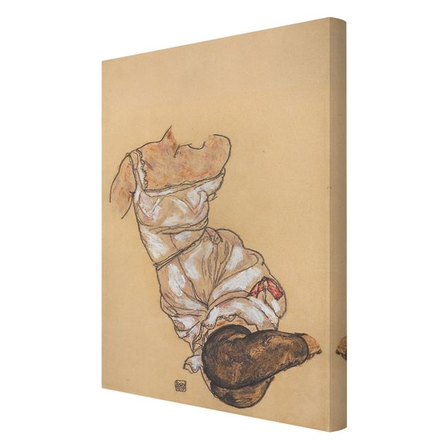Wandbilder Egon Schiele - Weiblicher Torso in Unterwäsche