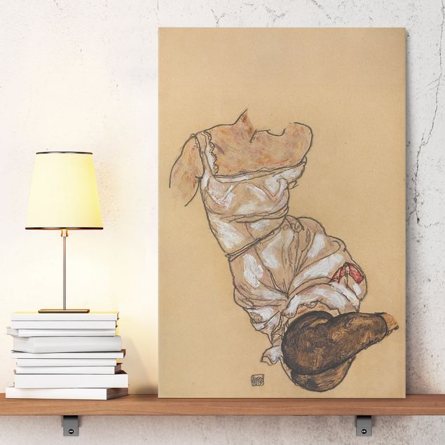 Wandbilder XXL Egon Schiele - Weiblicher Torso in Unterwäsche