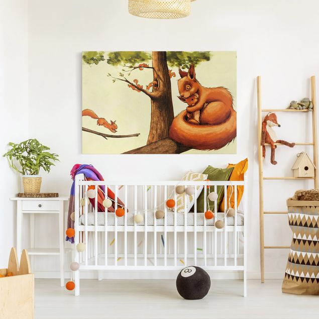 Wandbilder Tiere Jacoby und Stuart - Einhörnchen Mama