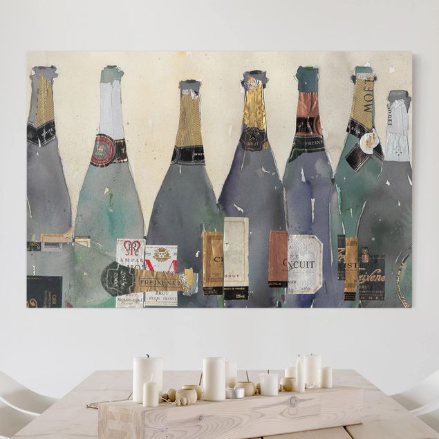 Kunstdrucke auf Leinwand Entkorkt - Champagner