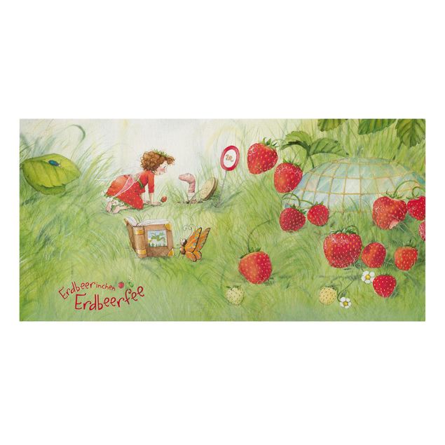 Bilder auf Leinwand Erdbeerinchen Erdbeerfee - Bei Wurm Zuhause