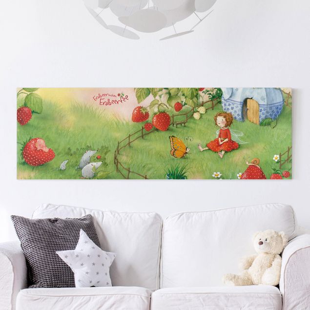 Wandbilder XXL Erdbeerinchen Erdbeerfee - Im Garten