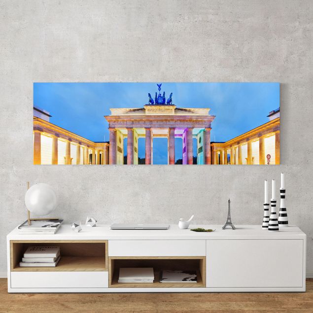 Berlin Leinwand Erleuchtetes Brandenburger Tor