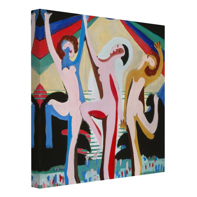 Moderne Leinwandbilder Wohnzimmer Ernst Ludwig Kirchner - Farbentanz