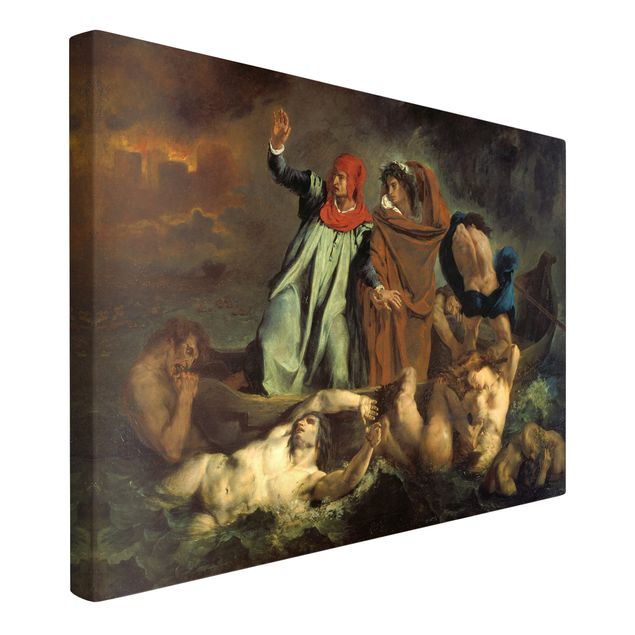 Leinwandbilder Wohnzimmer modern Eugène Delacroix - Dante und Virgil in der Hölle