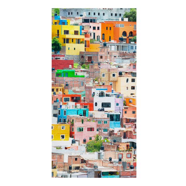Kunstdruck Philippe Hugonnard Farbige Häuserfront Guanajuato